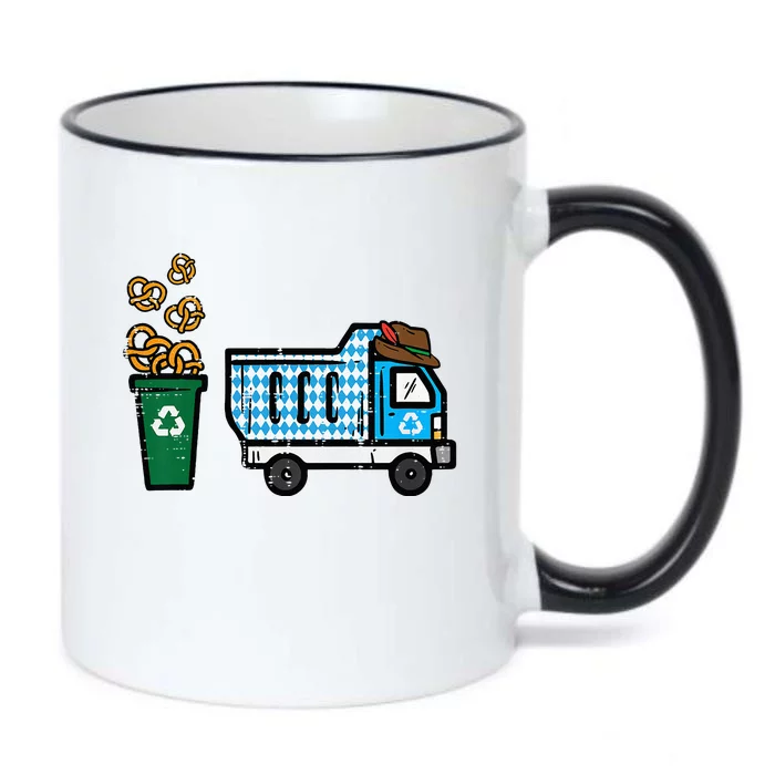 Bavarian Dump Truck Pretzels Oktoberfest Black Color Changing Mug