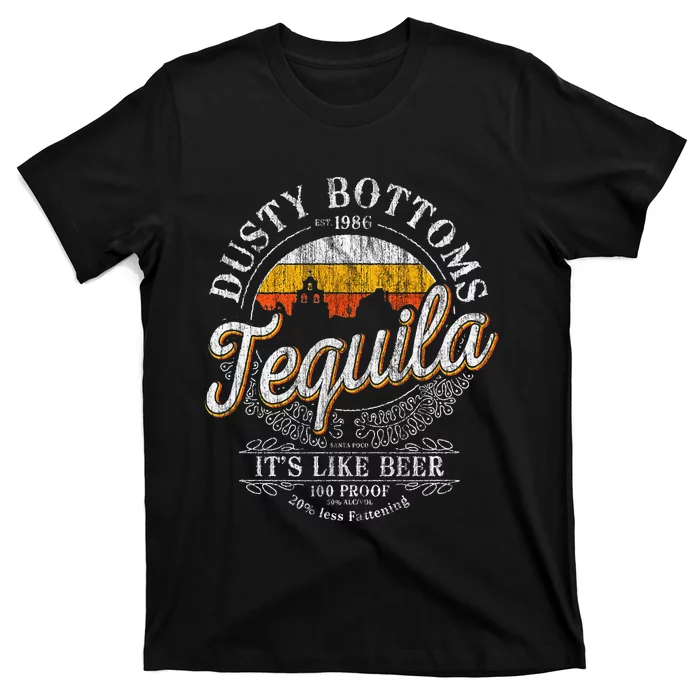 Bottom Dusty Three Amigos Fitted Mexico Tequila Lover T-Shirt