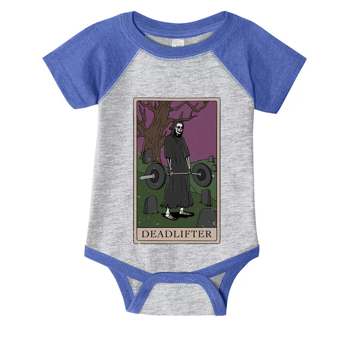 Bodybuilding Deadlifter Tarot Card Strength Training Gift Infant Baby Jersey Bodysuit