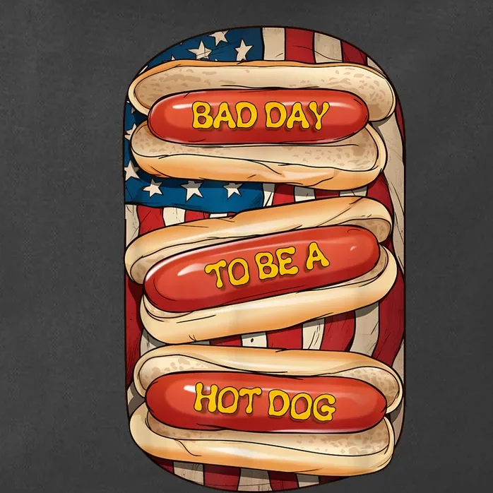 Bad Day To Be A Hot Dog July 4th Patriotic Summer Bbq Funny Zip Tote Bag