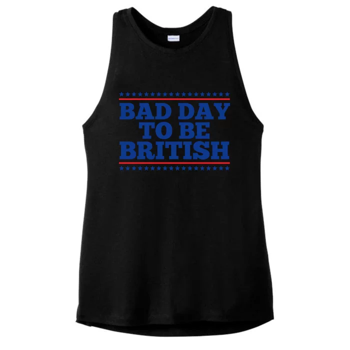 Bad Day To Be British Funny 4th Of July Ladies Tri-Blend Wicking Tank