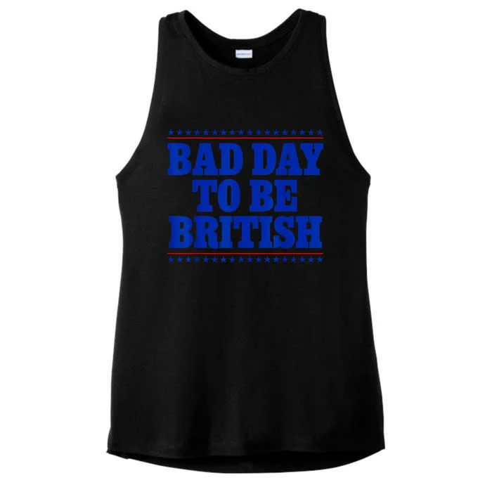 Bad Day To Be British Funny 4th Of July Ladies Tri-Blend Wicking Tank