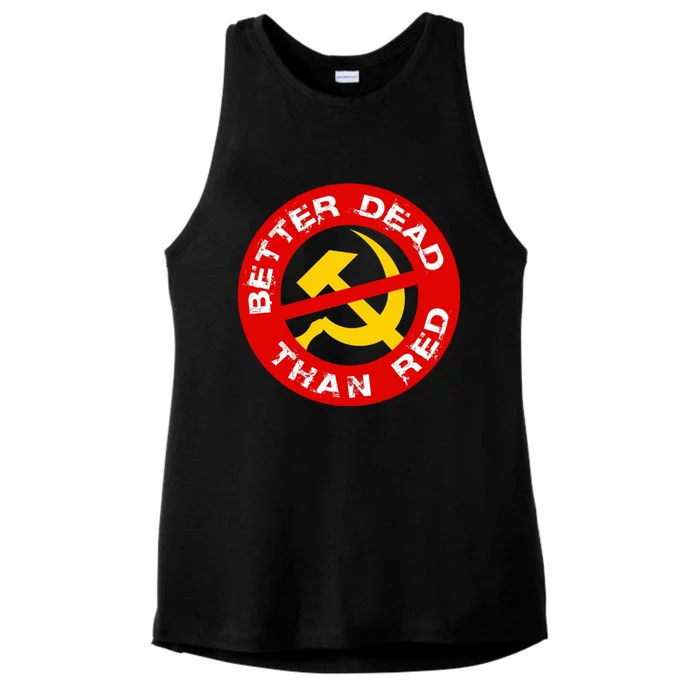 Better Dead Than Red Ladies Tri-Blend Wicking Tank