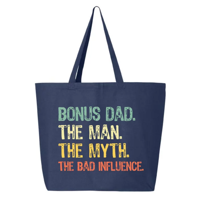 Bonus Dad The Man Myth Bad Influence Funny StepDad Stepdad 25L Jumbo Tote