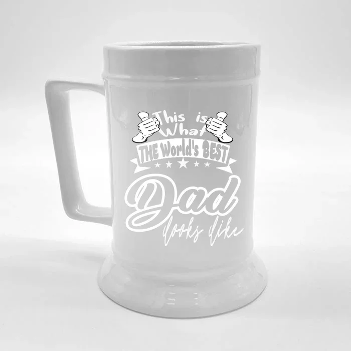 Best Dad This Is World's Best Dad Looks Like Gift Front & Back Beer Stein