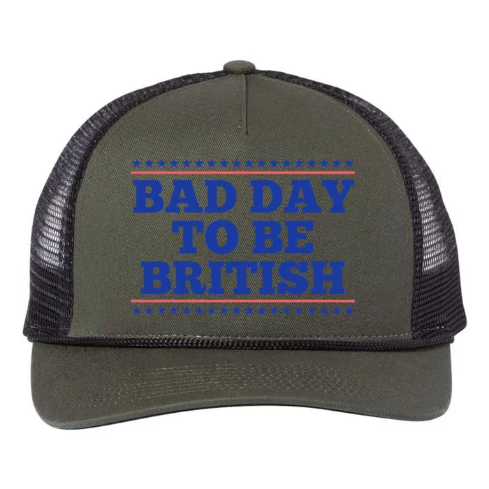 Bad Day To Be British Funny British 4th Of July Retro Rope Trucker Hat Cap