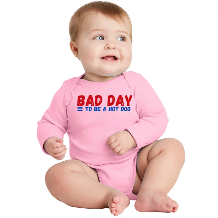 Bad Day To Be A Hot Dog Baby Long Sleeve Bodysuit