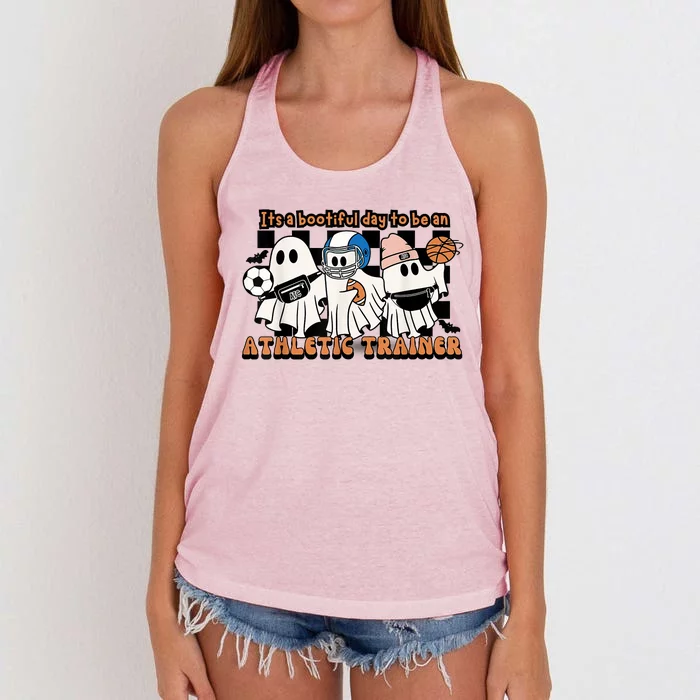 Bootiful Day To Be An Athletic Trainer Women's Knotted Racerback Tank