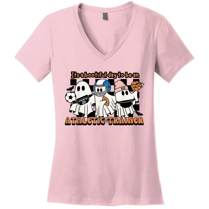 Bootiful Day To Be An Athletic Trainer Women's V-Neck T-Shirt