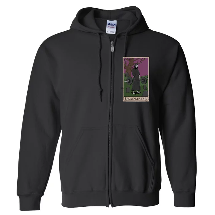 Bodybuilding Deadlifter Tarot Card Strength Training Full Zip Hoodie