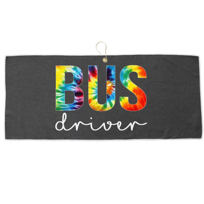 Bus Driver Tie Dye Appreciation Day Hello Back To School Large Microfiber Waffle Golf Towel