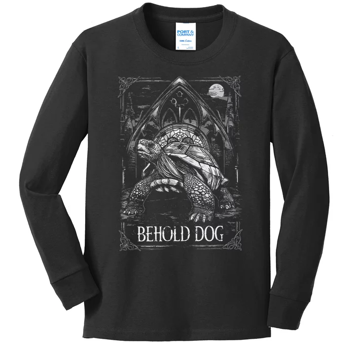 Behold Dog Turtle Elden Merch Kids Long Sleeve Shirt