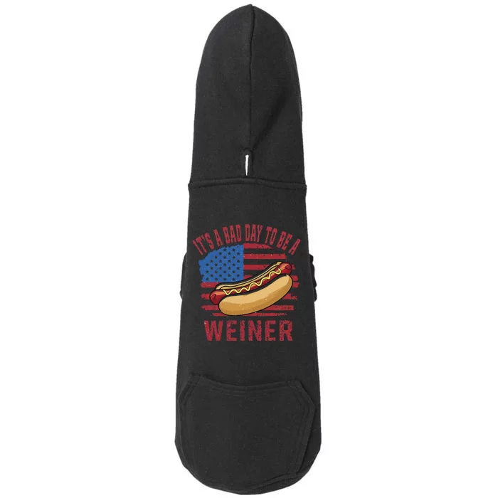 Bad Day To Be Weiner Funny 4th Of July Doggie 3-End Fleece Hoodie