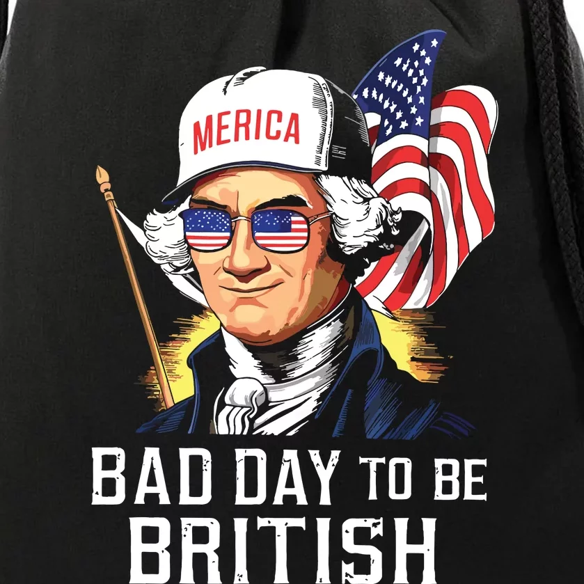 Bad Day To Be British Patriotic George Washington 4th July Drawstring Bag