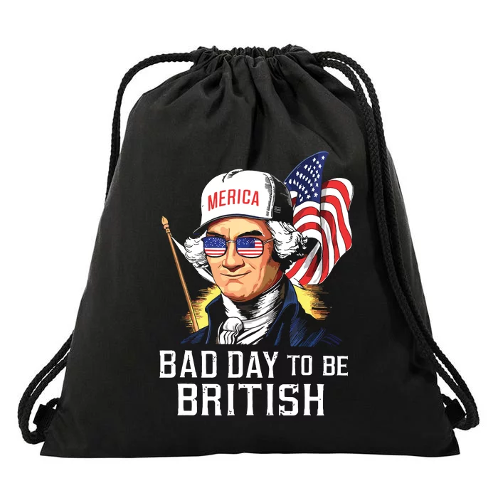 Bad Day To Be British Patriotic George Washington 4th July Drawstring Bag