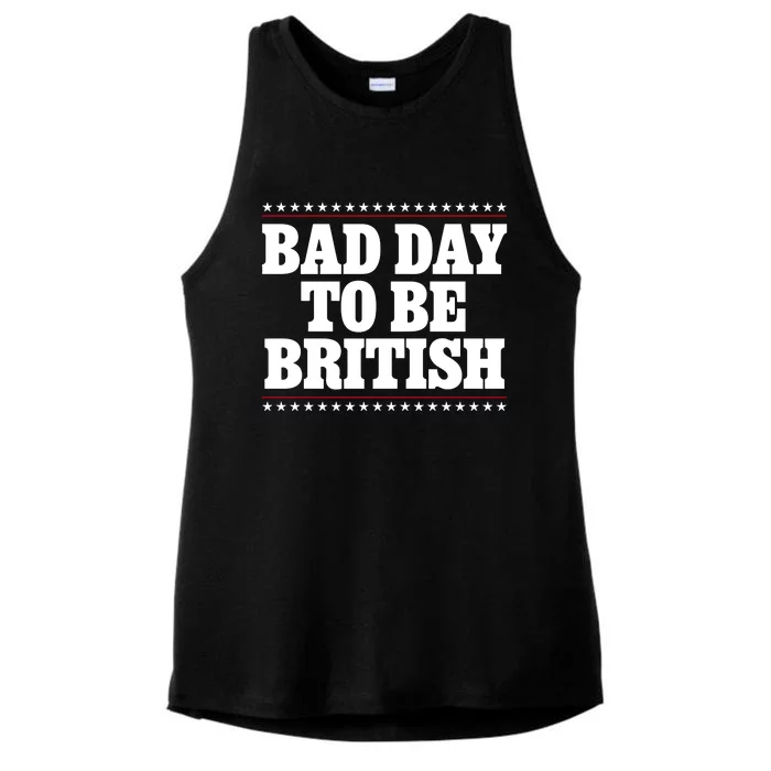 Bad Day To Be British Funny 4th Of July Ladies Tri-Blend Wicking Tank