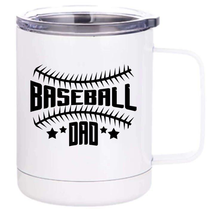 Baseball Dad Trainer Coach Gift Front & Back 12oz Stainless Steel Tumbler Cup