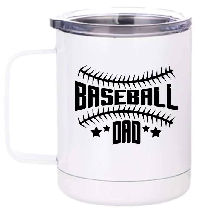 Baseball Dad Trainer Coach Gift Front & Back 12oz Stainless Steel Tumbler Cup