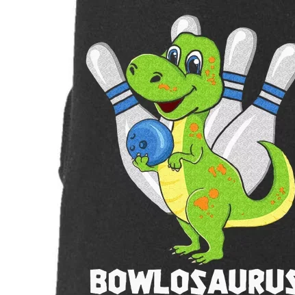 Bowling Dinosaur T Rex Bowlosaurus Player Party Doggie 3-End Fleece Hoodie