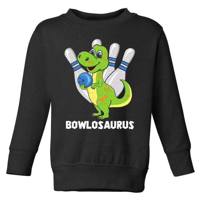 Bowling Dinosaur T Rex Bowlosaurus Player Party Toddler Sweatshirt