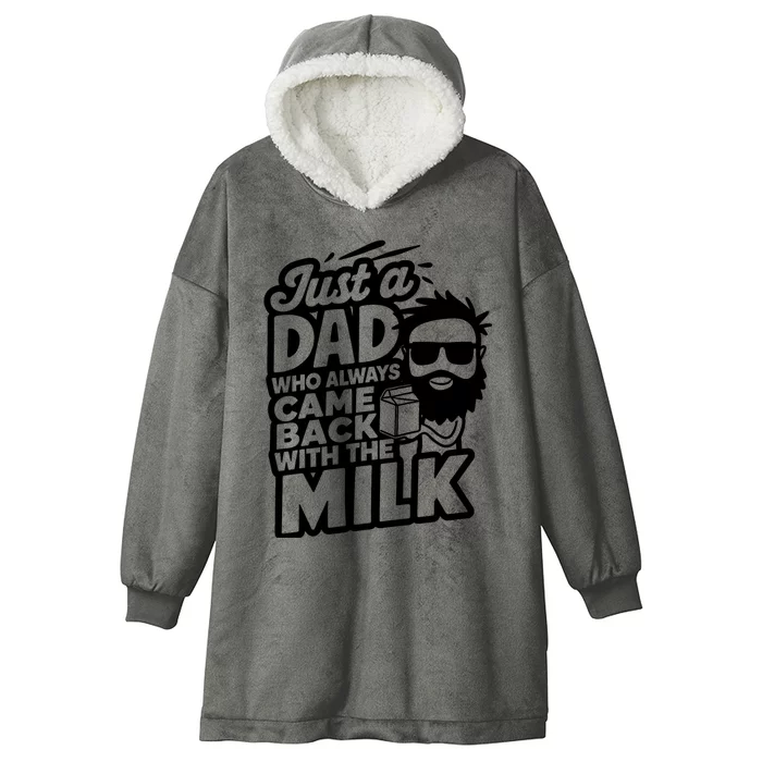 Bearded Dad That Always Came Back With The Milk Hooded Wearable Blanket