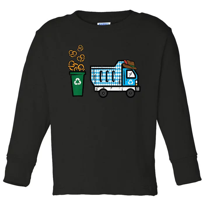 Bavarian Dump Truck Pretzels Oktoberfest Toddler Long Sleeve Shirt