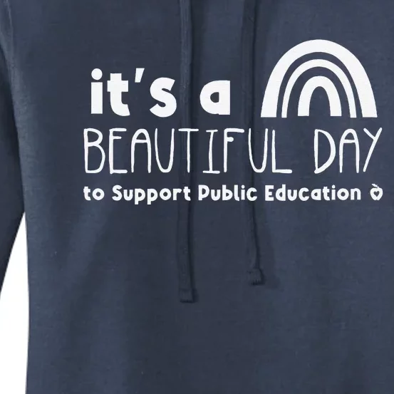 Beautiful Day To Support Public Education Teacher Red For Ed Women's Pullover Hoodie