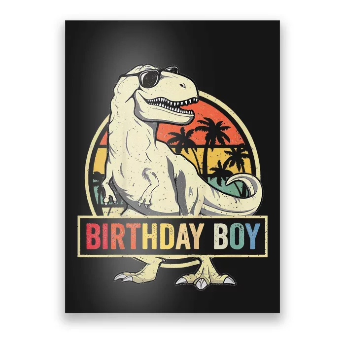 Birthday Dino T Rex Dinosaur Matching Family Poster