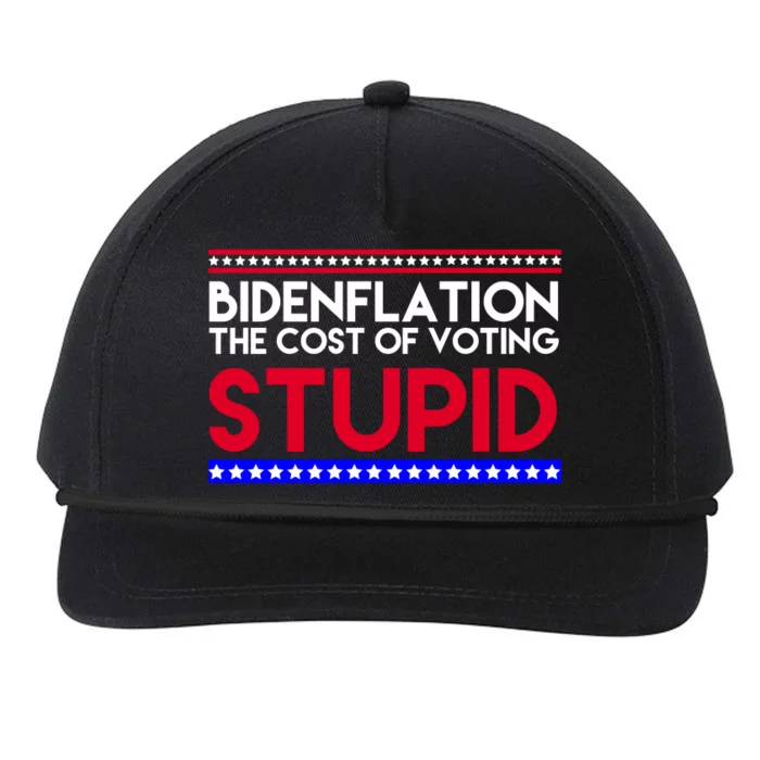 Bidenflation Definition The Cost Of Voting Stupid Anti Biden Snapback Five-Panel Rope Hat