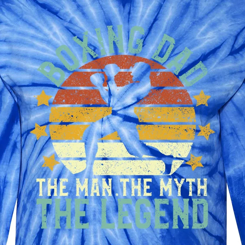 Boxing Dad The The Myth The Legend Ex Boxer And Coach Gift Tie-Dye Long Sleeve Shirt