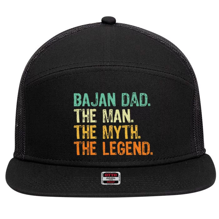 Bajan Dad The Man The Myth The Legend 7 Panel Mesh Trucker Snapback Hat