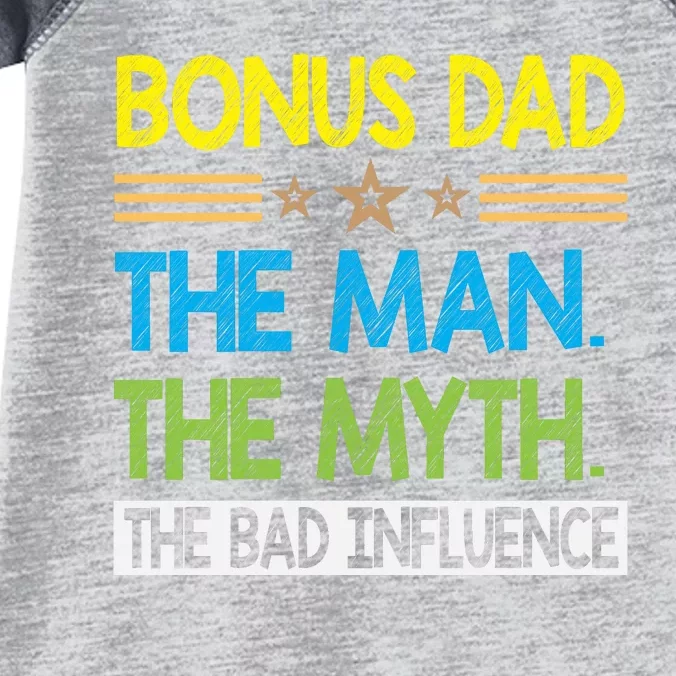 Bonus Dad The Man The Myth The Bad Influence. Fathers Day Gift Infant Baby Jersey Bodysuit