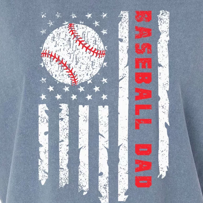 Baseball Dad Usa American Flag Patriotic Dad FatherS Day Garment-Dyed Women's Muscle Tee