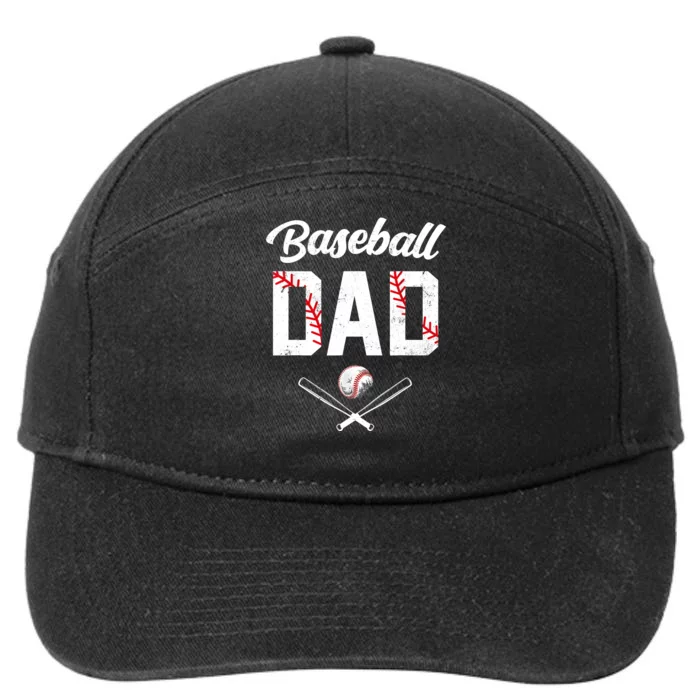 Baseball Dad USA Flag Gifts Dad Men Baseball Fathers Day 7-Panel Snapback Hat