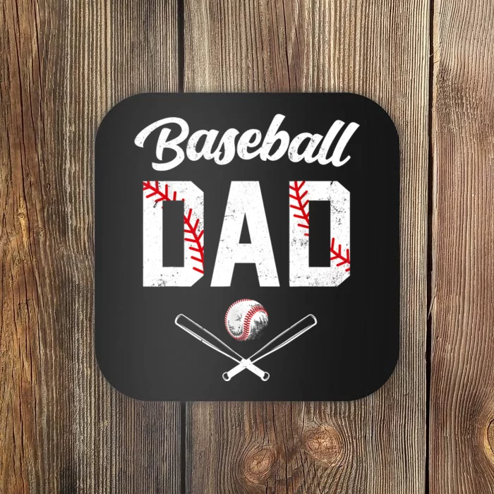 Baseball Dad USA Flag Gifts Dad Men Baseball Fathers Day Coaster