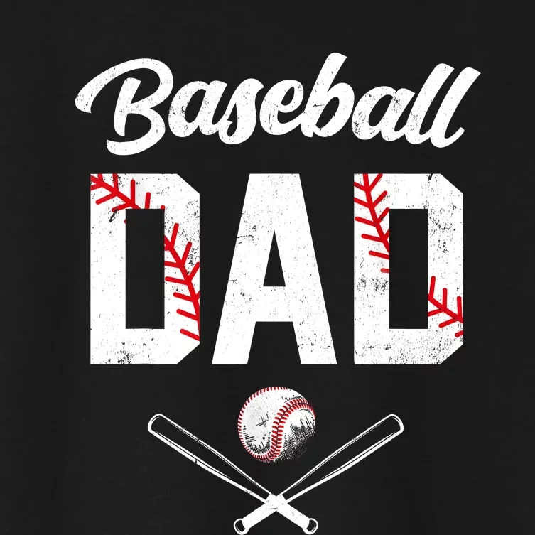 Baseball Dad USA Flag Gifts Dad Men Baseball Fathers Day Women's Crop Top Tee