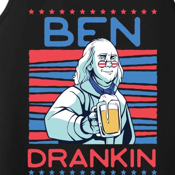 Ben Drankin Us Beer President Benjamin Franklin Great Gift Performance Tank