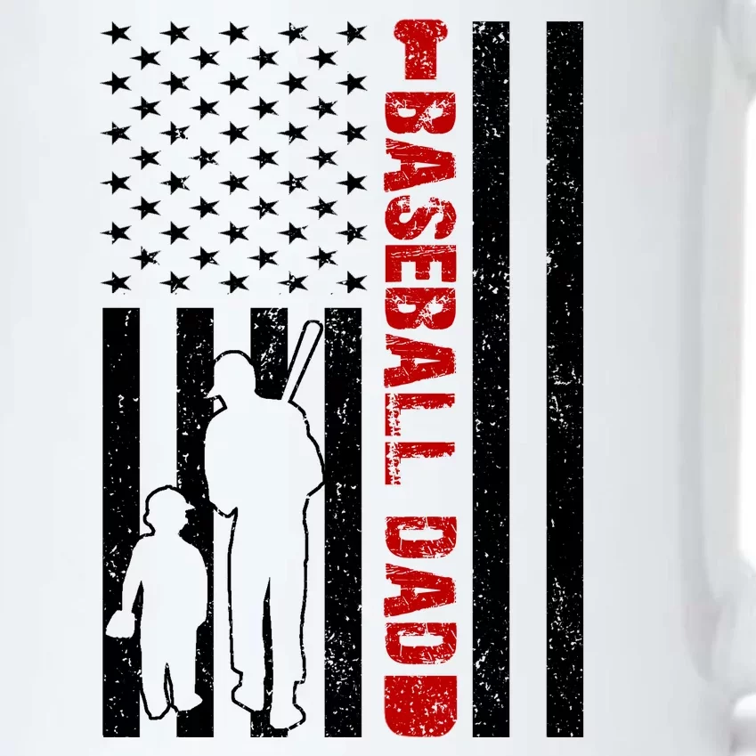 Baseball Dad USA FLag Black Color Changing Mug