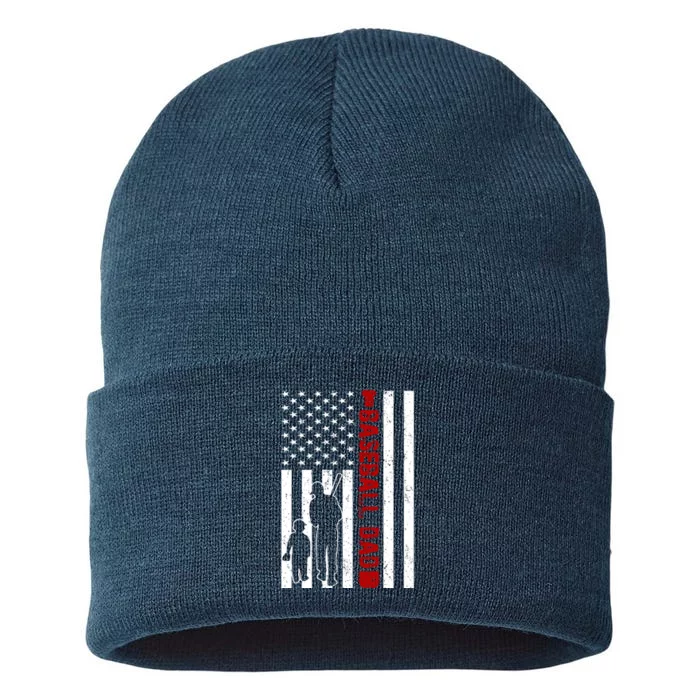 Baseball Dad USA FLag Sustainable Knit Beanie