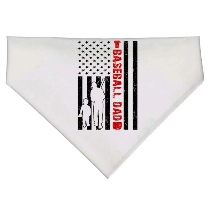 Baseball Dad USA FLag USA-Made Doggie Bandana