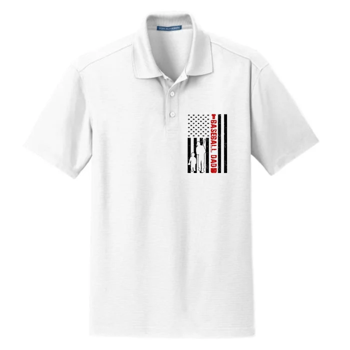 Baseball Dad USA FLag Dry Zone Grid Performance Polo