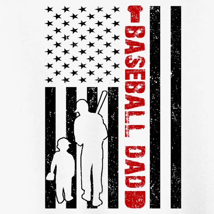 Baseball Dad USA FLag Toddler T-Shirt