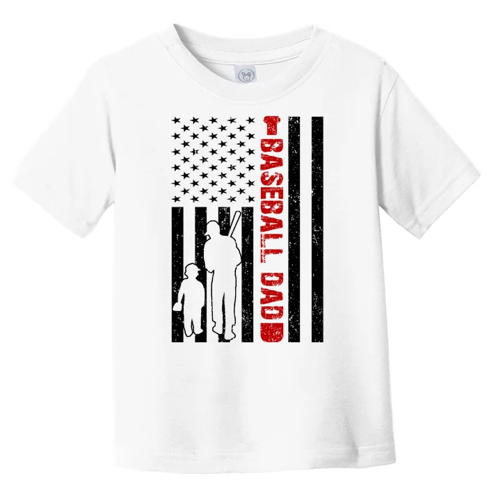 Baseball Dad USA FLag Toddler T-Shirt