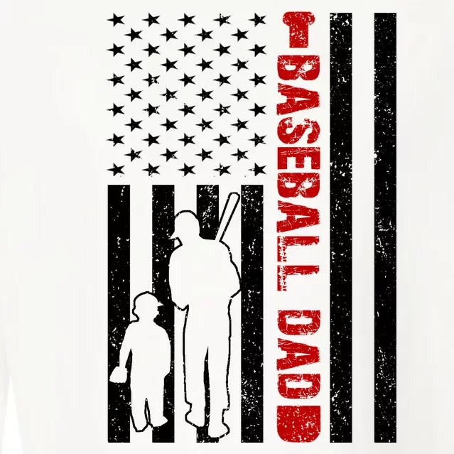 Baseball Dad USA FLag Cropped Pullover Crew