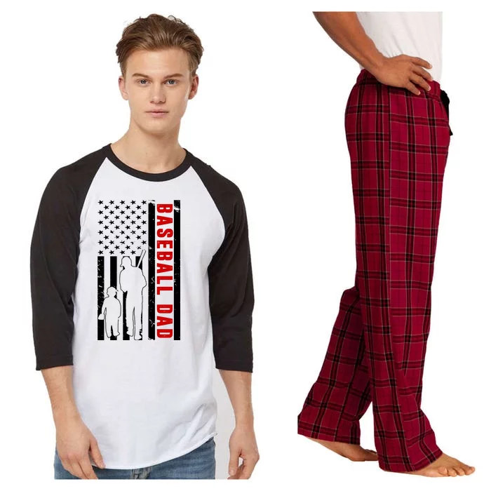 Baseball Dad USA Flag Raglan Sleeve Pajama Set