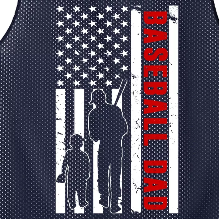 Baseball Dad USA Flag Mesh Reversible Basketball Jersey Tank