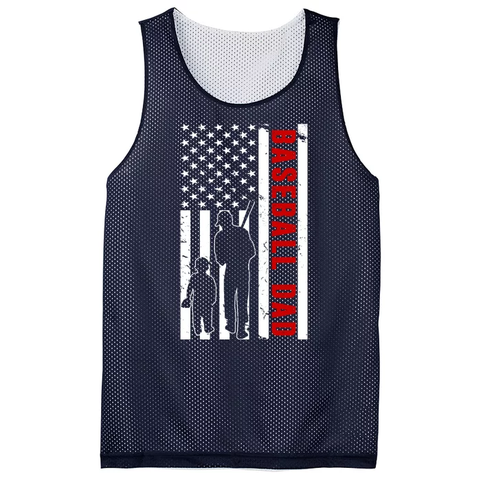 Baseball Dad USA Flag Mesh Reversible Basketball Jersey Tank