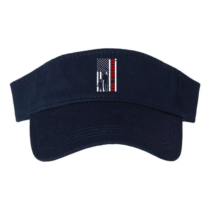 Baseball Dad USA Flag Valucap Bio-Washed Visor