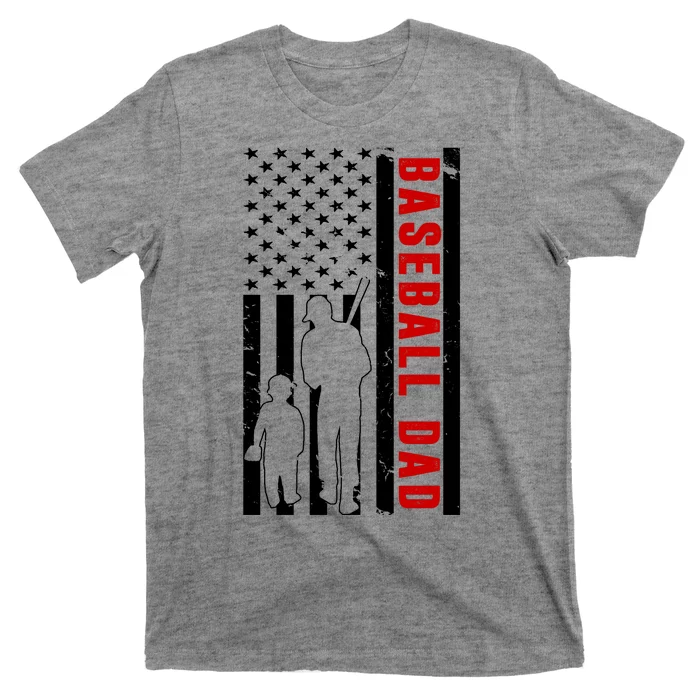 Baseball Dad USA Flag T-Shirt