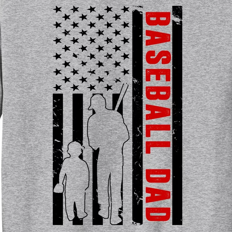 Baseball Dad USA Flag Tall Sweatshirt